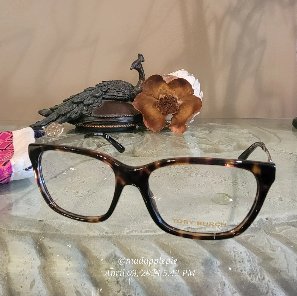 New Tory Burch TY 2107 Dark Tortoise Plastic Square Eyeglasses Designer #62